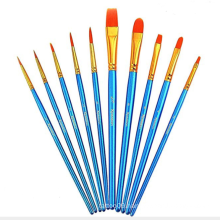 10pcs Pearlescent Blue Nylon Wool Art Brush Watercolor Brush Paint Brush Art Set